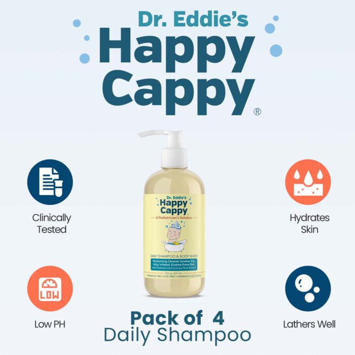 Value Pack | 4 bottles Happy Cappy Daily Shampoo & Body Wash (8 oz each)