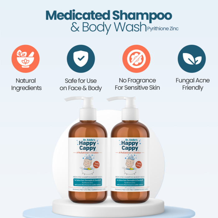 Adult Cradle Cap Shampoo for Teenage Dandruff, Adult Seborrheic Dermatitis, & Fungal Acne