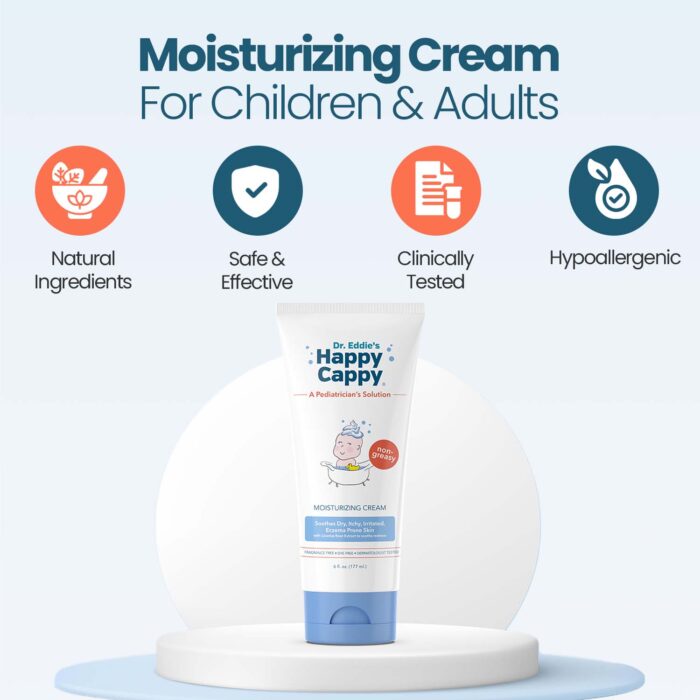 Value Pack | 3 Tubes Happy Cappy Moisturizing Cream for Eczema Prone Skin (6 oz each tube)