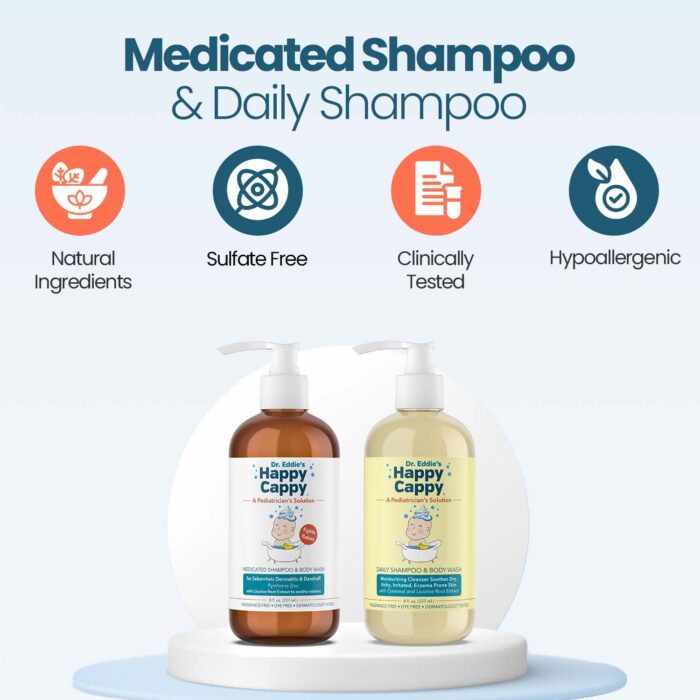 Happy Cappy Shampoo Bundle For Eczema, Cradle Cap and Dandruff