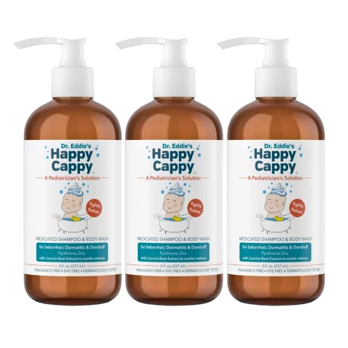 Value Pack | 3 bottles Happy Cappy Medicated Shampoo & Body Wash (8 oz each)