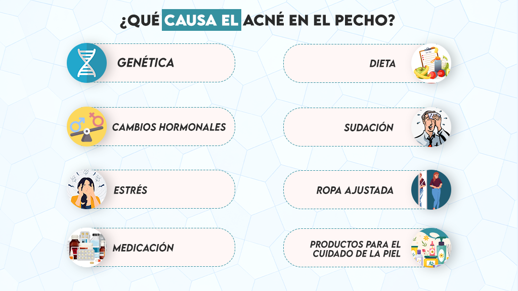 ¿Qué causa el acné en el pecho?