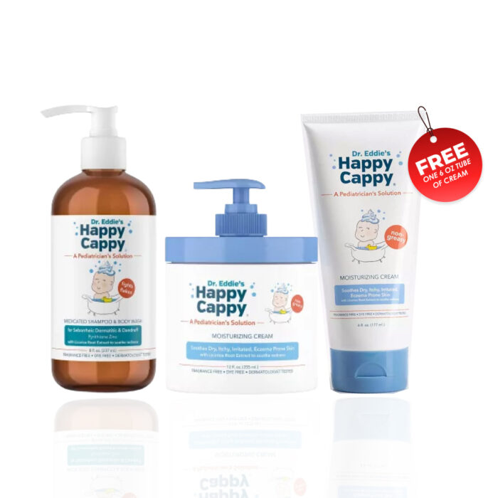 Happy Cappy Medicated Shampoo and Cream Bundle (Free Gift - ONE 6 oz tube of cream)