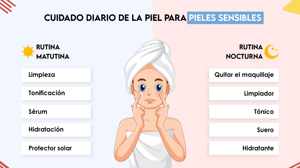 Cuidado diario de la piel para pieles sensibles