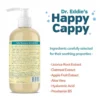 Daily Shampoo back label and ingredients: licorice root, oatmeal, apple fruit, aloe vera, hyaluronic acid and provitamin B5.