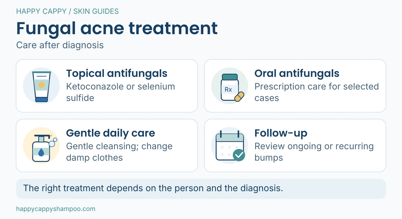 Four elements of care after diagnosis: topical medicines, selected oral medicines, gentle skin care and follow-up