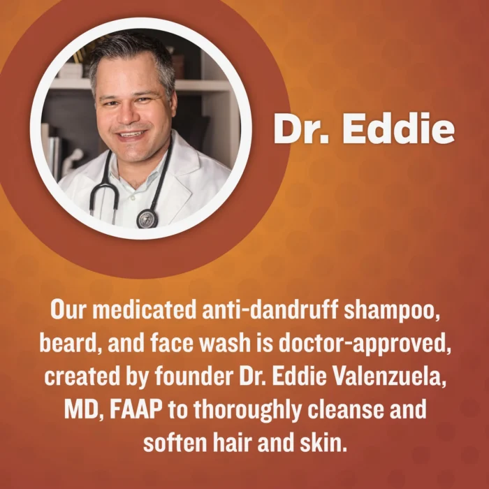 Founder Dr. Eddie Valenzuela, MD FAAP, who formulated the Facial Fortress medicated wash