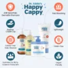 Happy Cappy 3-step set with icon callouts for cradle cap, sensitive skin, sulfate-free and vegan-friendly
