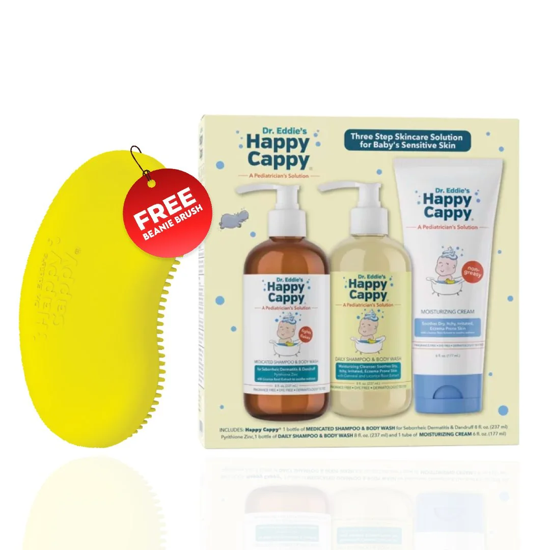 3-Step Baby Cradle Cap & Dry Scalp Routine with a Free Cradle Cap Brush