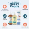 The three products with icon callouts for anti-seborrheic dermatitis shampoo, soothes cradle cap, fast absorbing