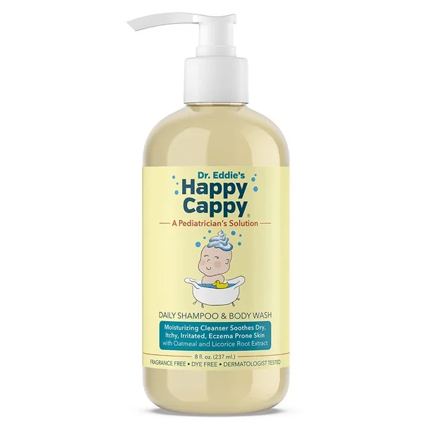 Happy Cappy Daily Shampoo and Body Wash 8 fl oz bottle with oatmeal and licorice root extract