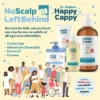 Graphic showing Happy Cappy is for adults too, listing cradle cap, seborrheic dermatitis, dandruff and eczema