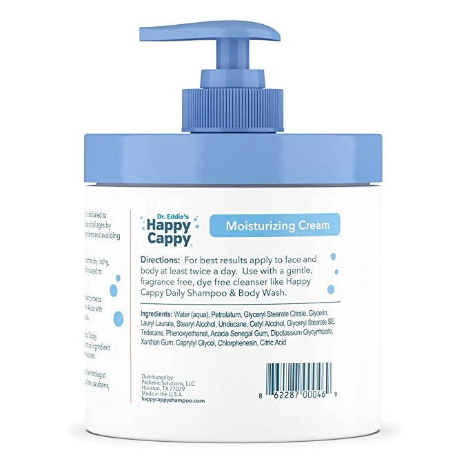 Moisturizing cream jar back label with directions and full ingredient list including licorice root