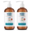 Two Happy Cappy Medicated Shampoo & Body Wash 8 oz pump bottles on a white background.