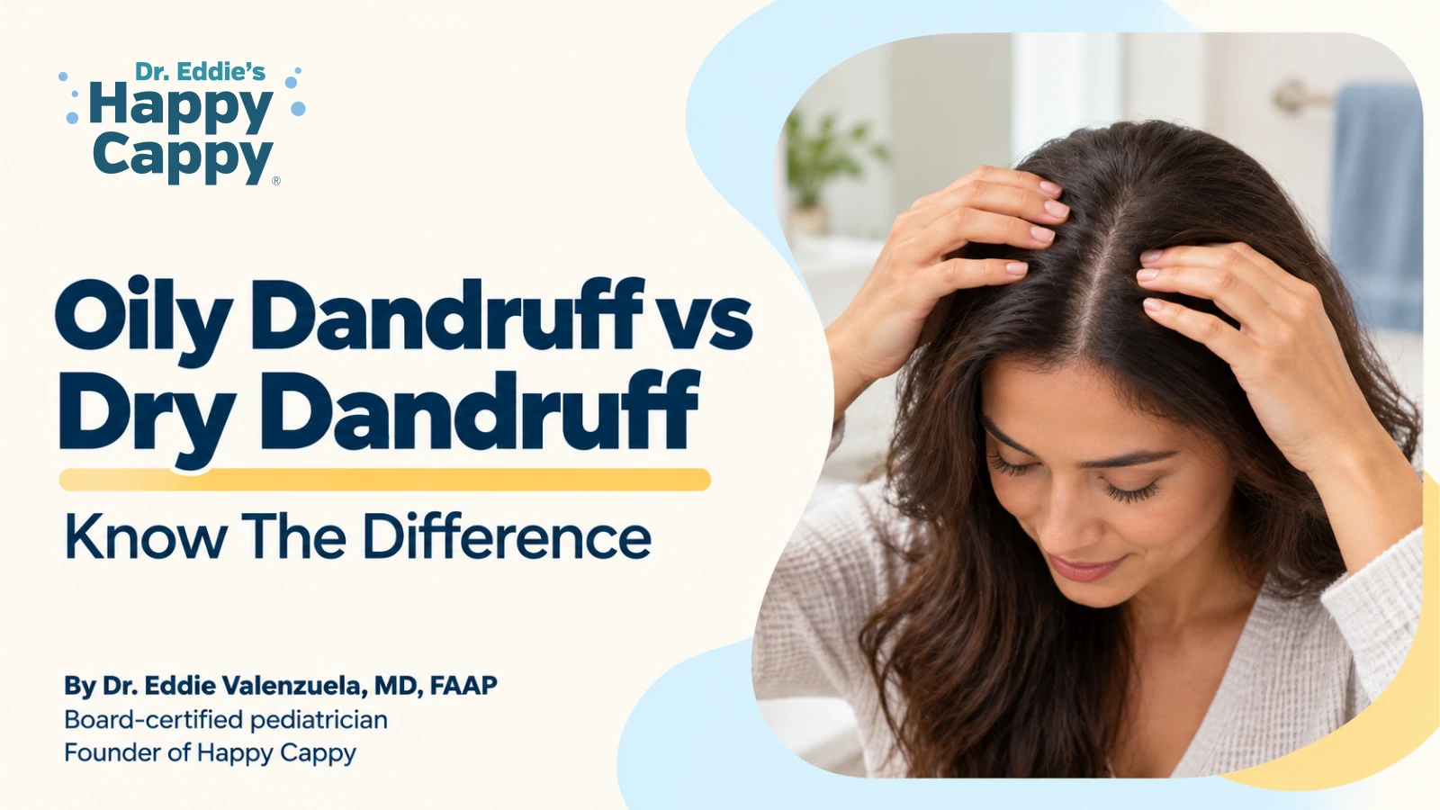 Happy Cappy editorial illustration for Oily Dandruff vs Dry Dandruff: Know The Difference.